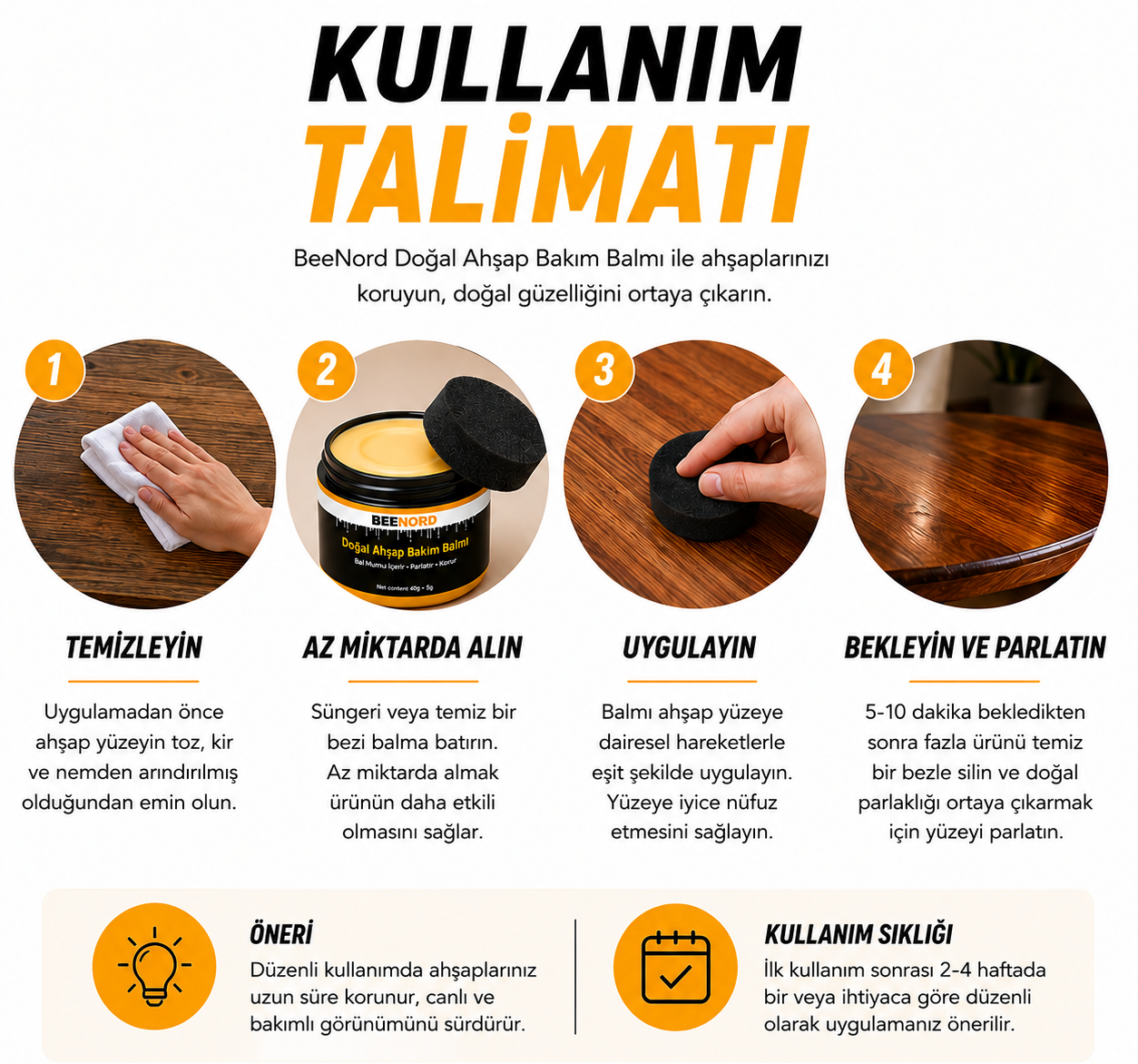 BEENORD DOĞAL AHŞAP YENİLEYİCİ BALM